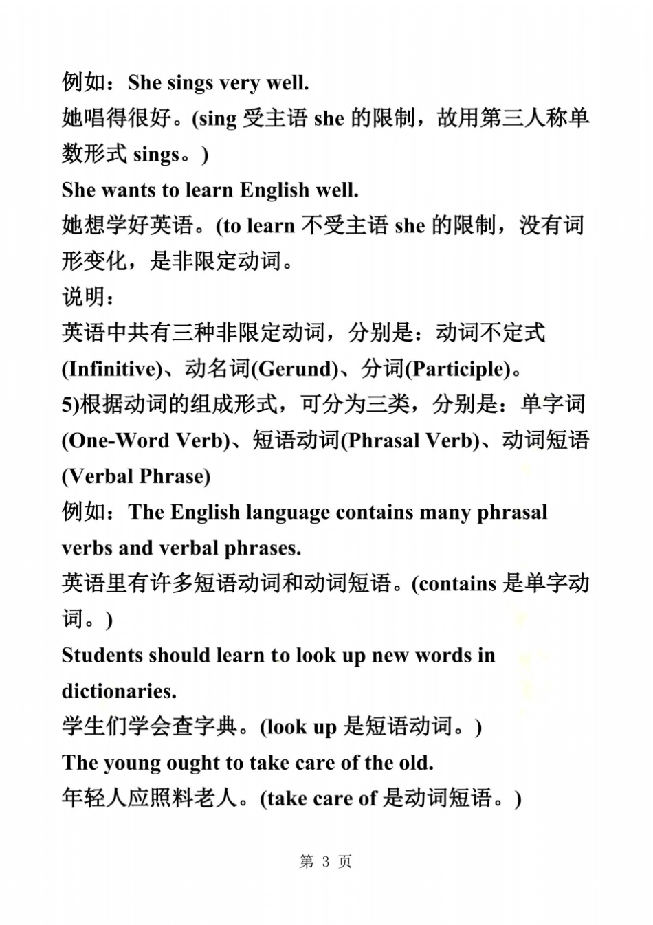 高中英语语法复习讲义+训练：动词含答案_第3页