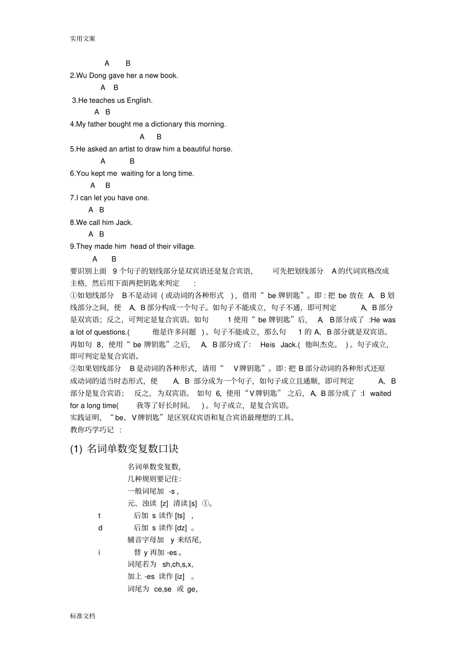 高中英语语法记忆顺口溜_第3页