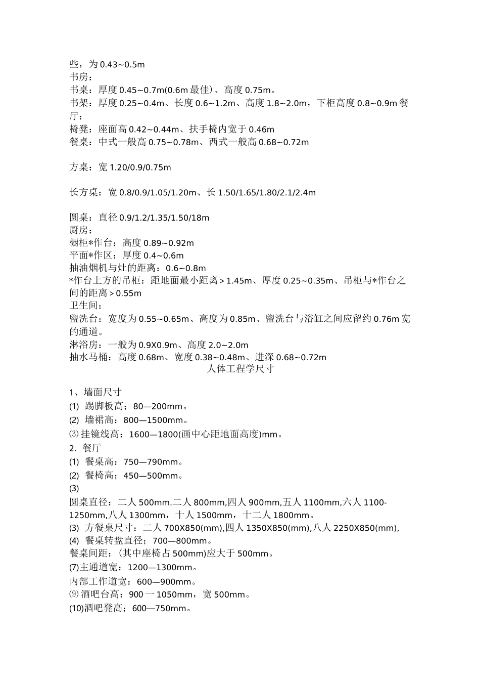 室内装修家具尺寸及摆放距离_第2页