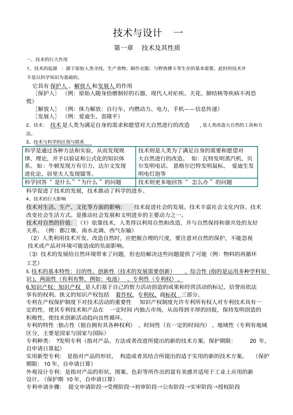 高中通用技术全套知识点_第1页