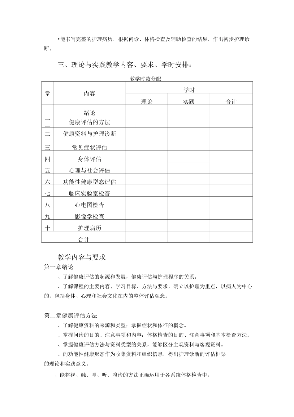 《健康评估》教学大纲(专科)_第2页
