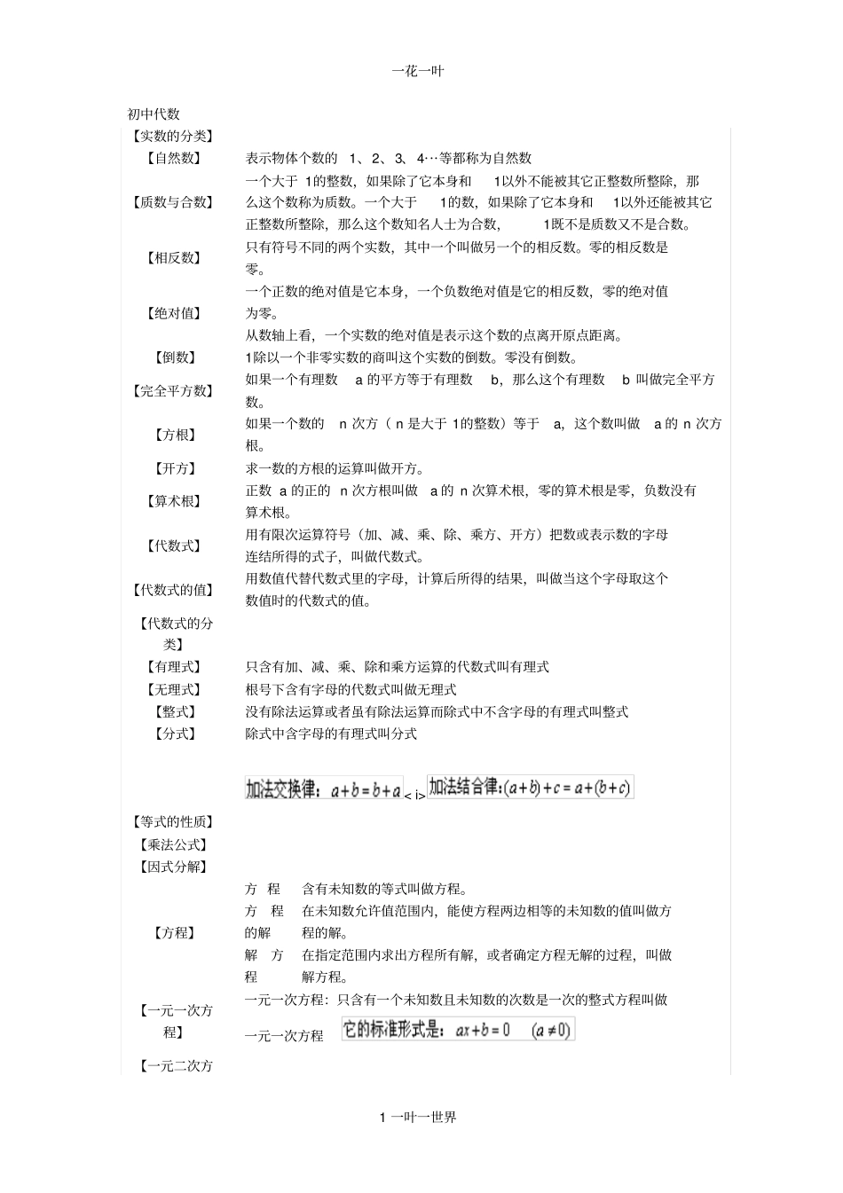 高中阶段数学公式集_第1页
