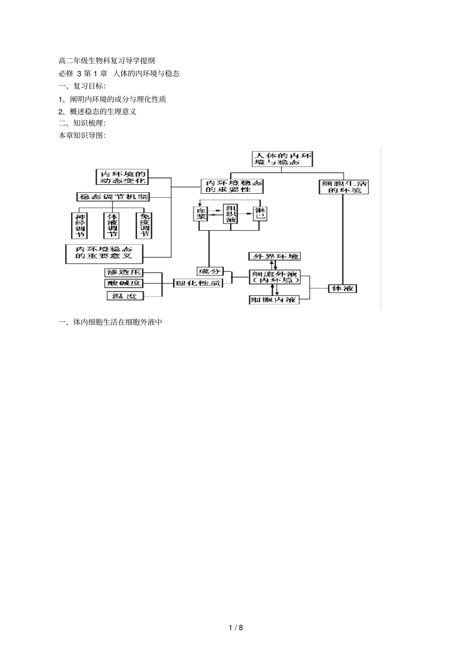 高二年级生物科复习导学提纲_第1页