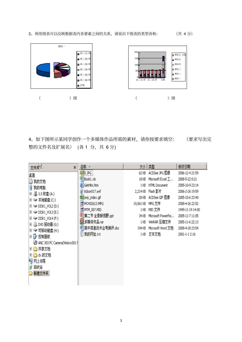 高二年级信息技术会考模拟试题_第3页