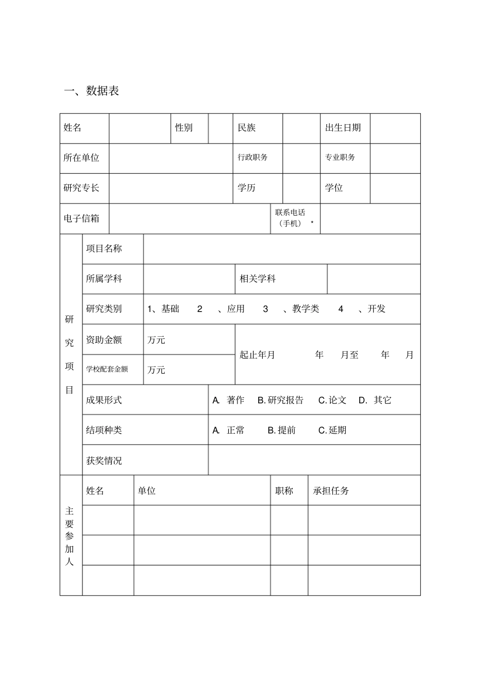 高校青年骨干教师资助计划项目考核鉴定书_第3页