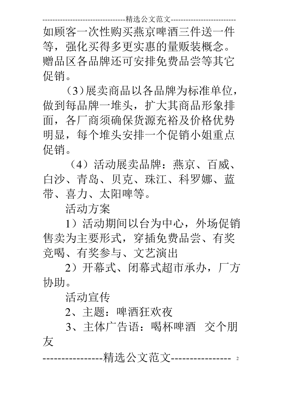 高档啤酒促销方案_第2页