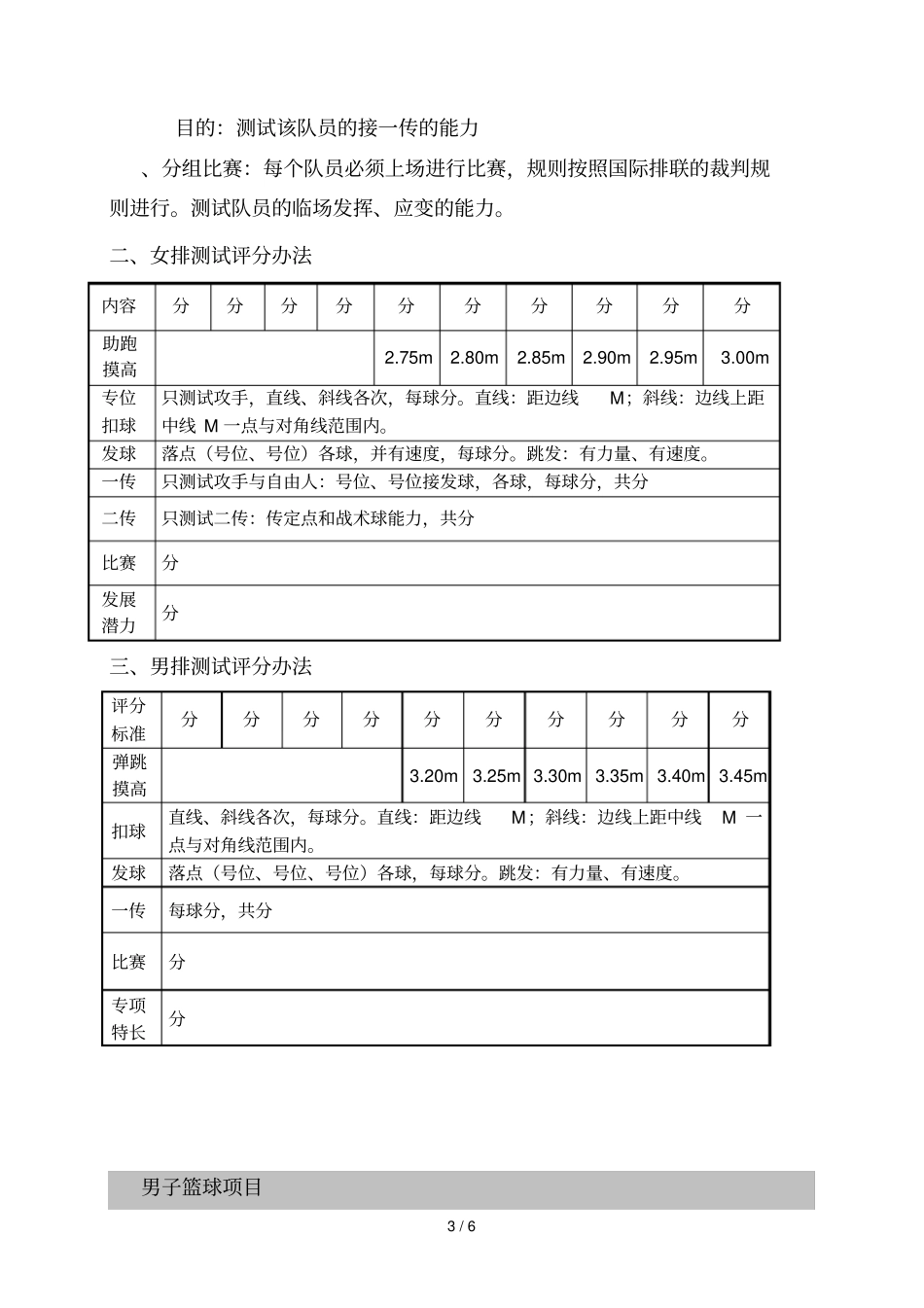 高水平运动项目的测试内容及时间_第3页