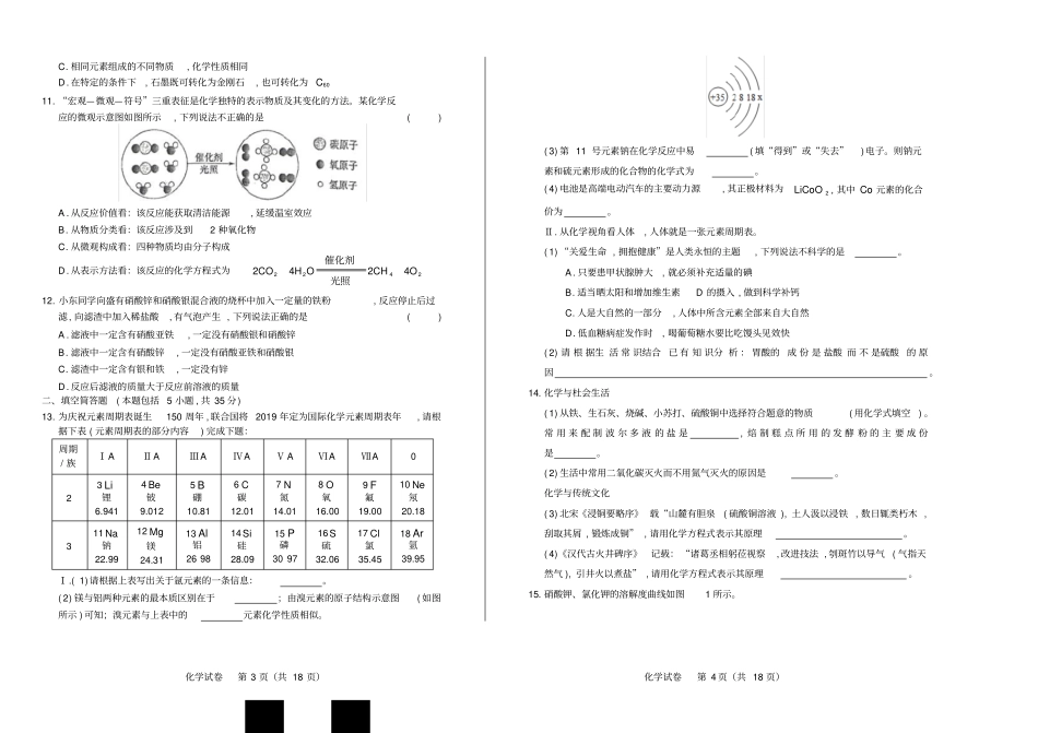 高清版2019年山东东营中考化学试卷_第2页