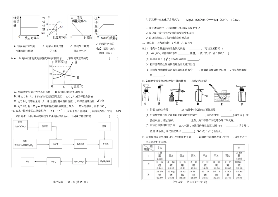 高清版2019年黑龙江大庆中考化学试卷_第2页