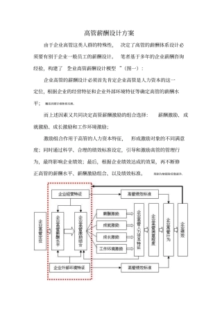 高管薪酬设计方案