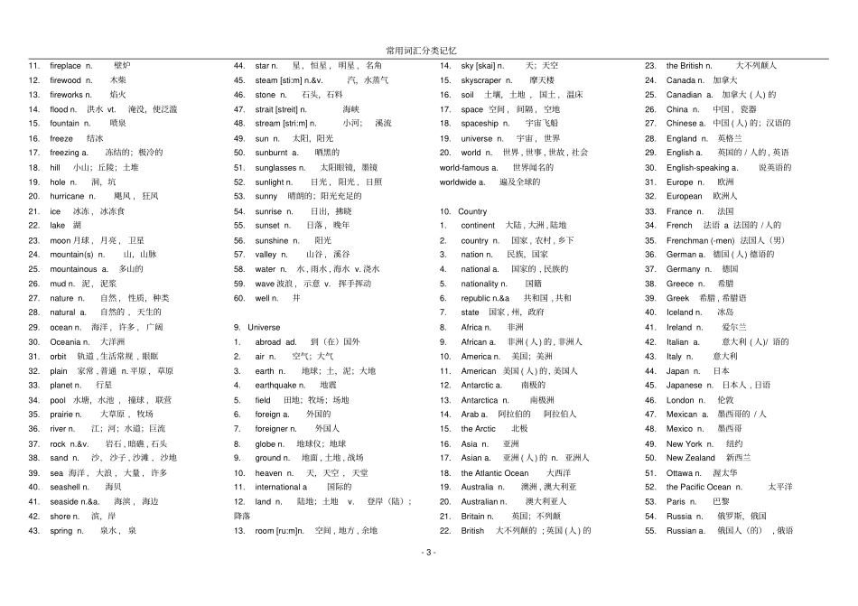 高考前英语知识清理：分类词汇_记忆全资料_第3页