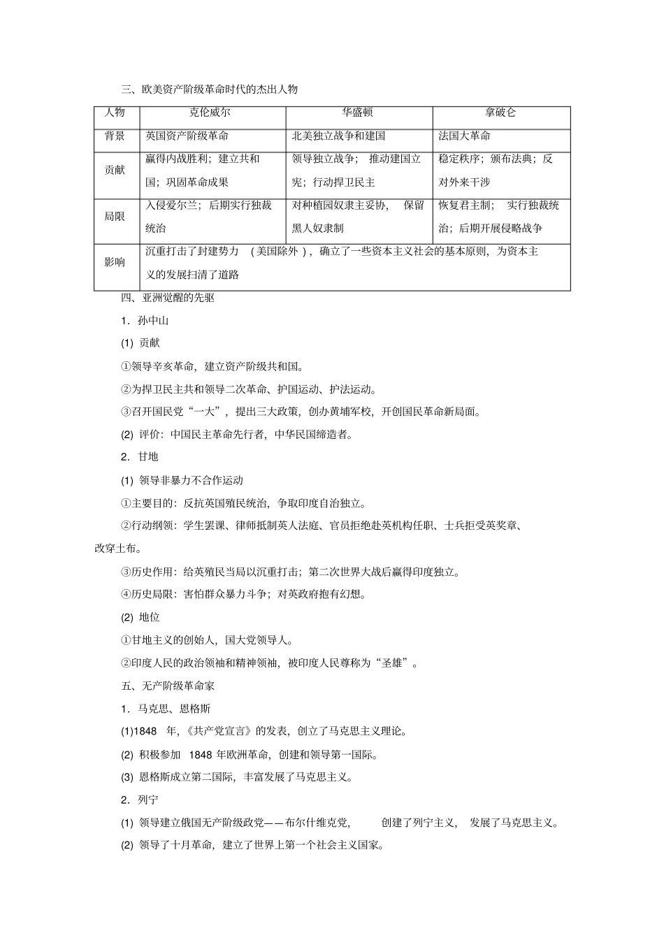 高考历史一轮复习选修模块选修4中外历史人物评说教学案新人教版_第2页