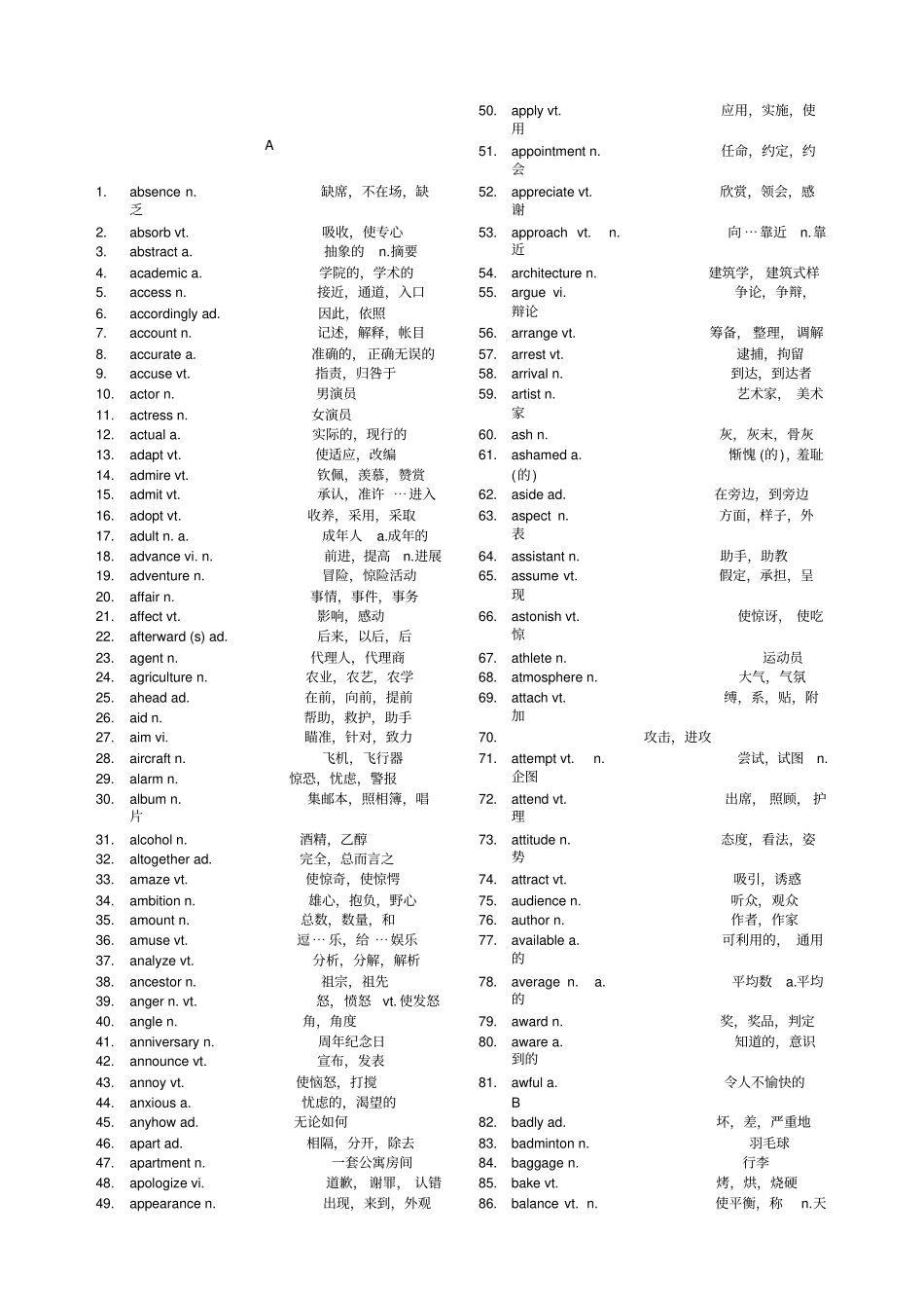 高考必备单词个_第1页