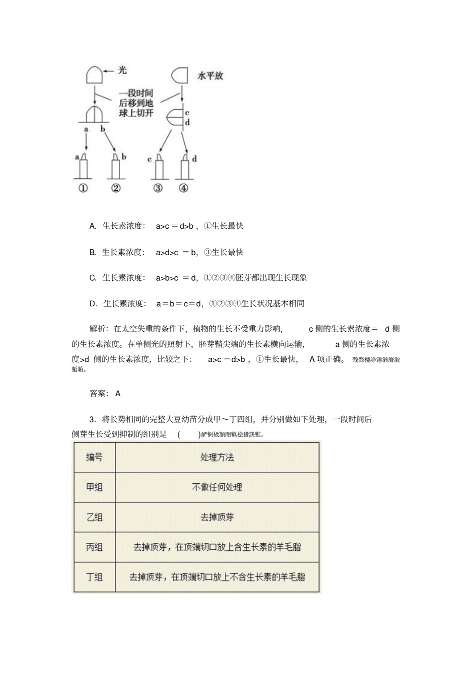 高考生物一轮练手题：植物激素有关的试验设计_第2页