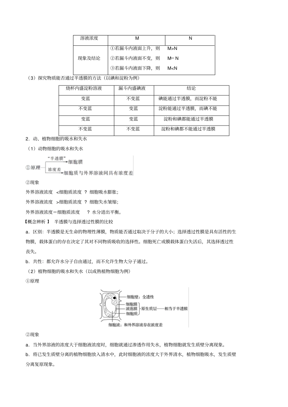 高考生物一轮复习专题07细胞的物质输入和输出含解析_第3页