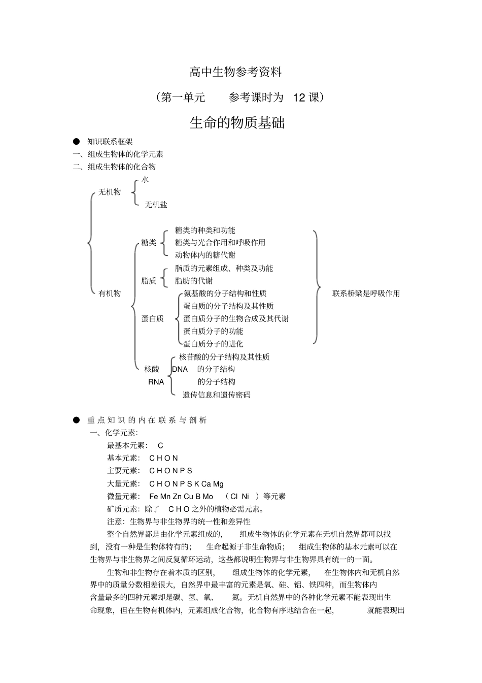高考生物一轮复习资料_第1页