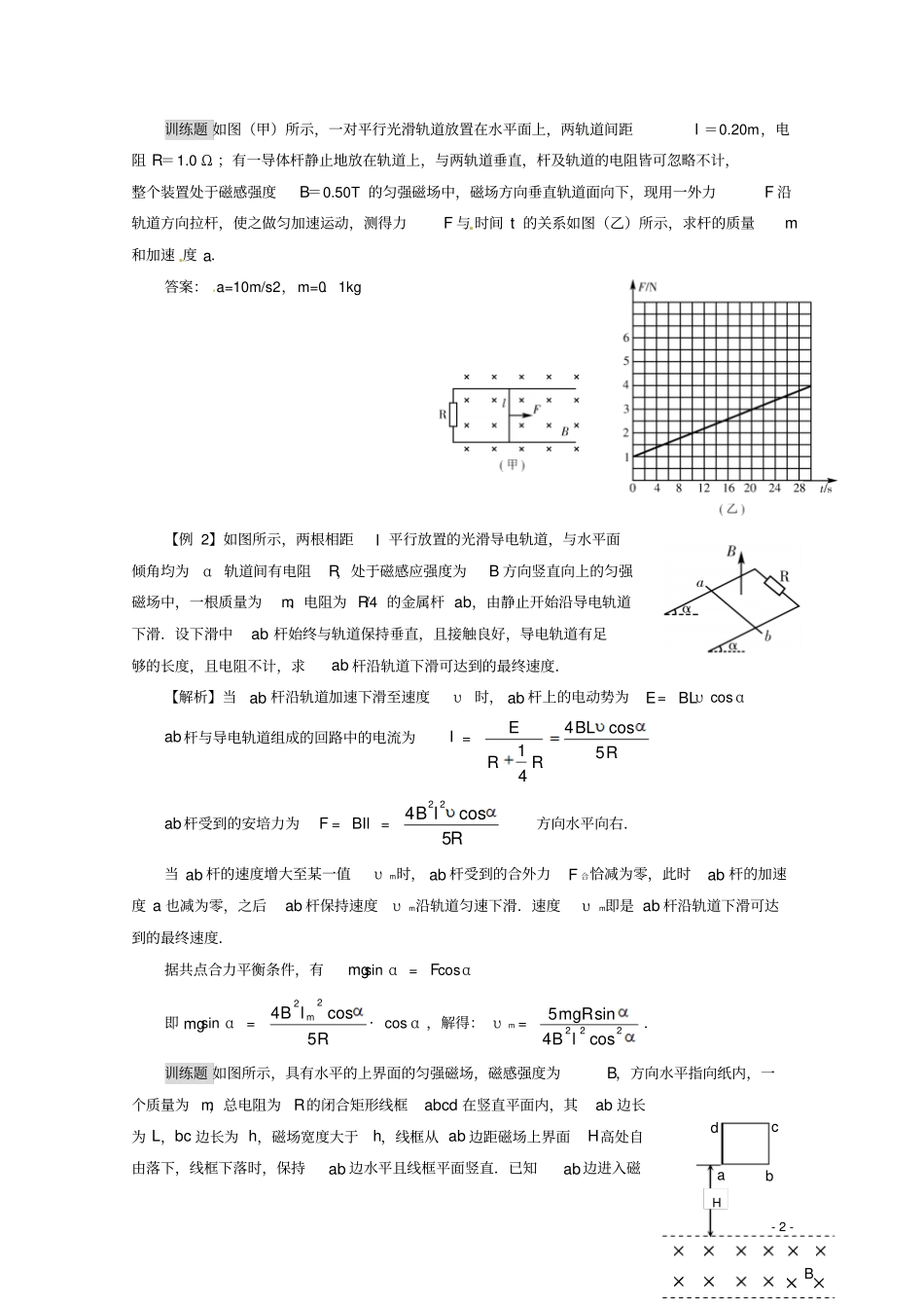 高考系列物理导体切割磁感线的运动_第2页