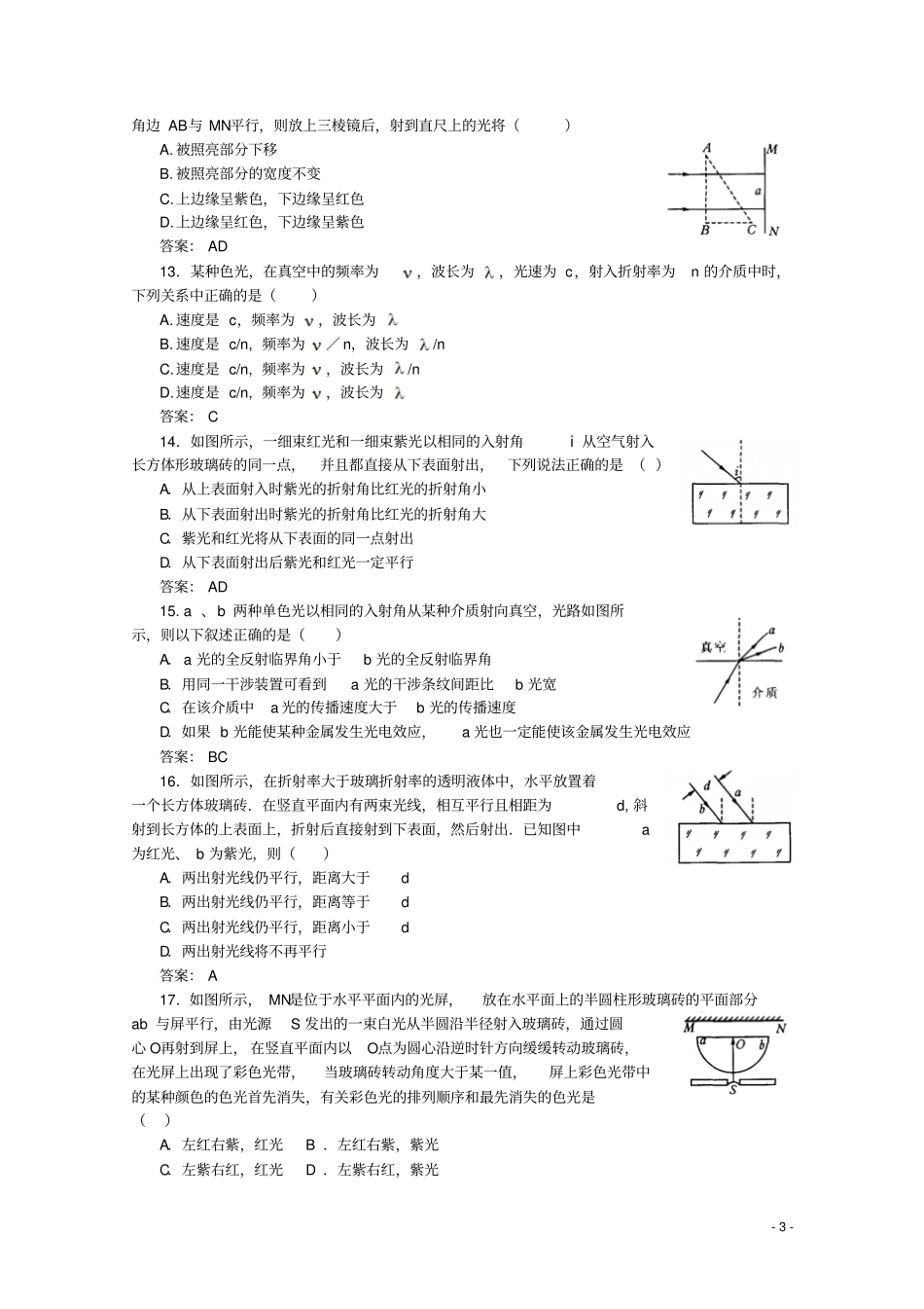 高考系列物理之光学一_第3页