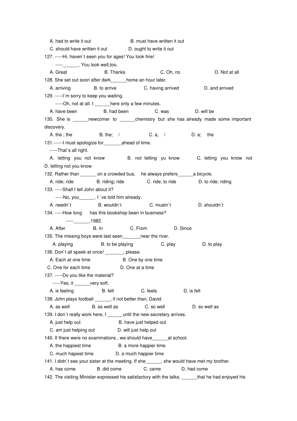 高考英语单项选择400题二_第2页