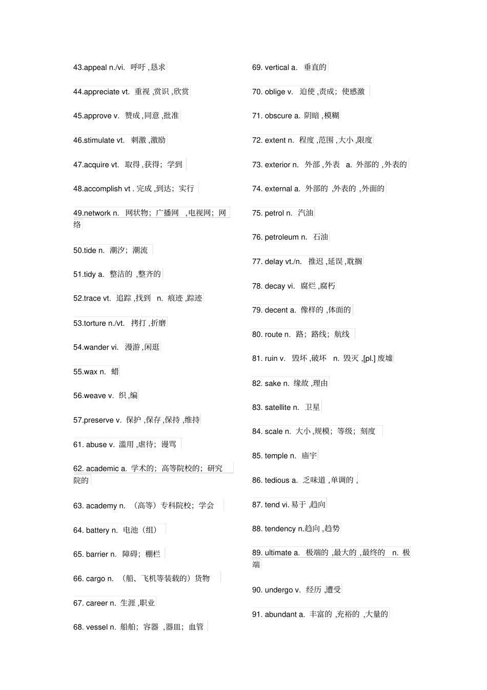 高考英语阅读高频难词690个资料_第2页