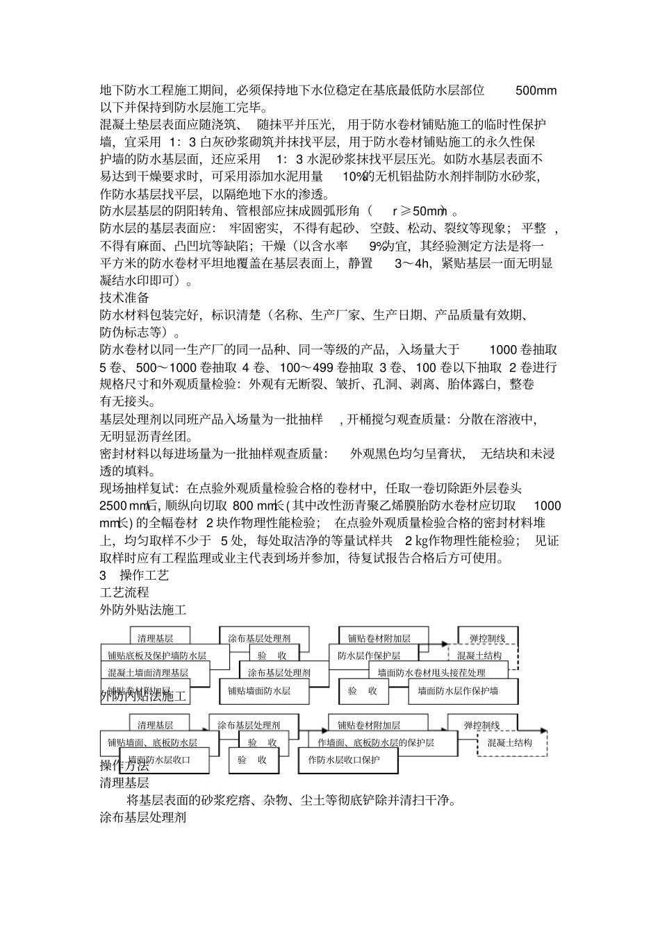 高聚物改性沥青防水卷材施工工艺标准_第2页