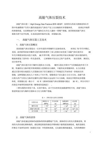 高能气体压裂技术
