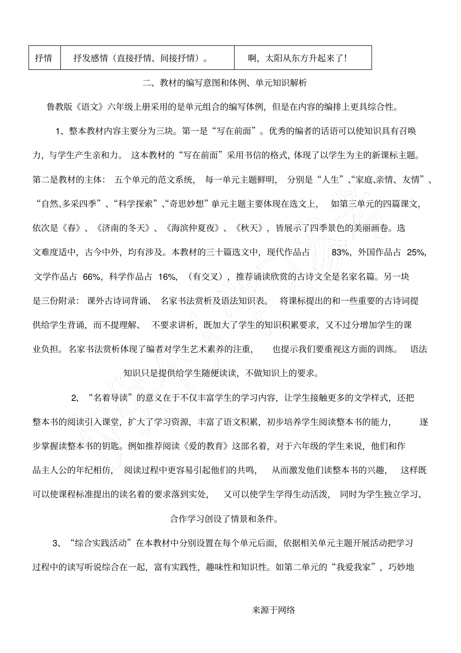 鲁教版新六年级语文上册全册备课_第2页