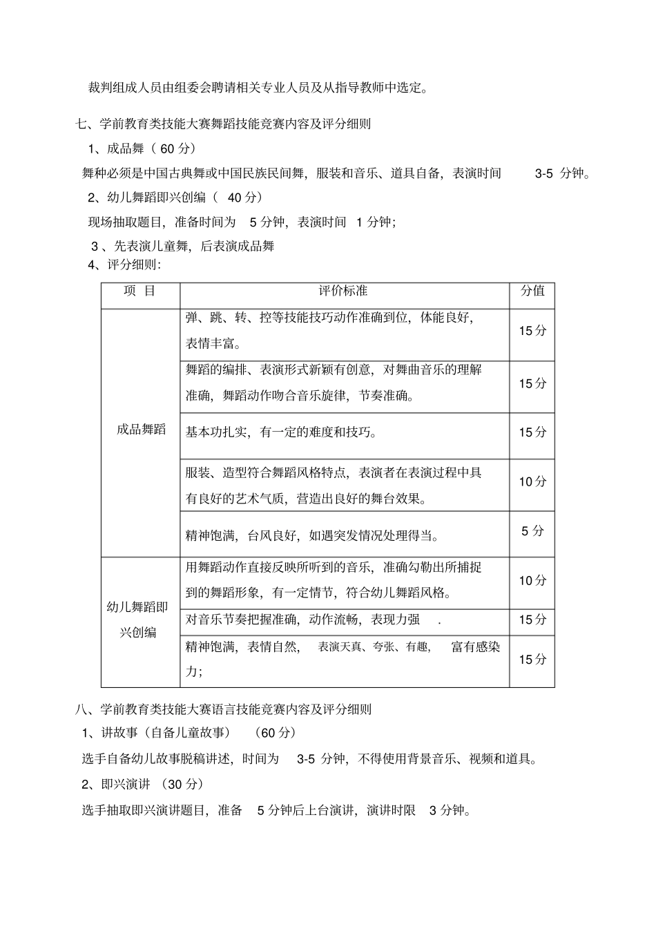 黄冈中等职业学校学前教育类技能大赛实施方案_第2页