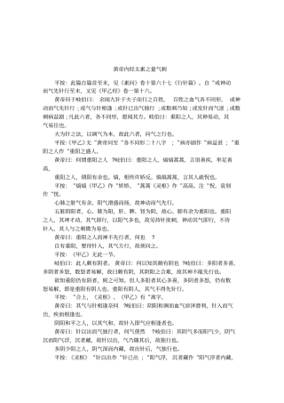 黄帝内经太素之量气刺