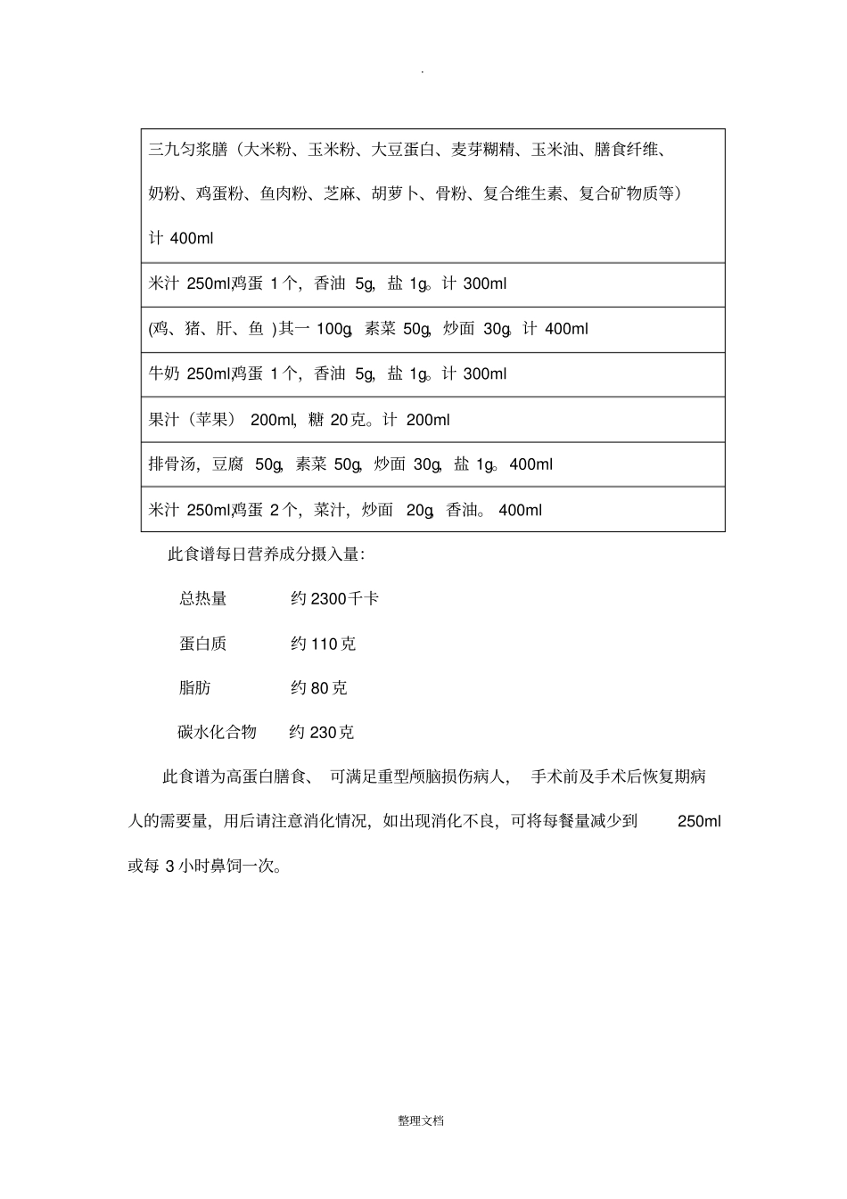 鼻饲病人食谱_第2页