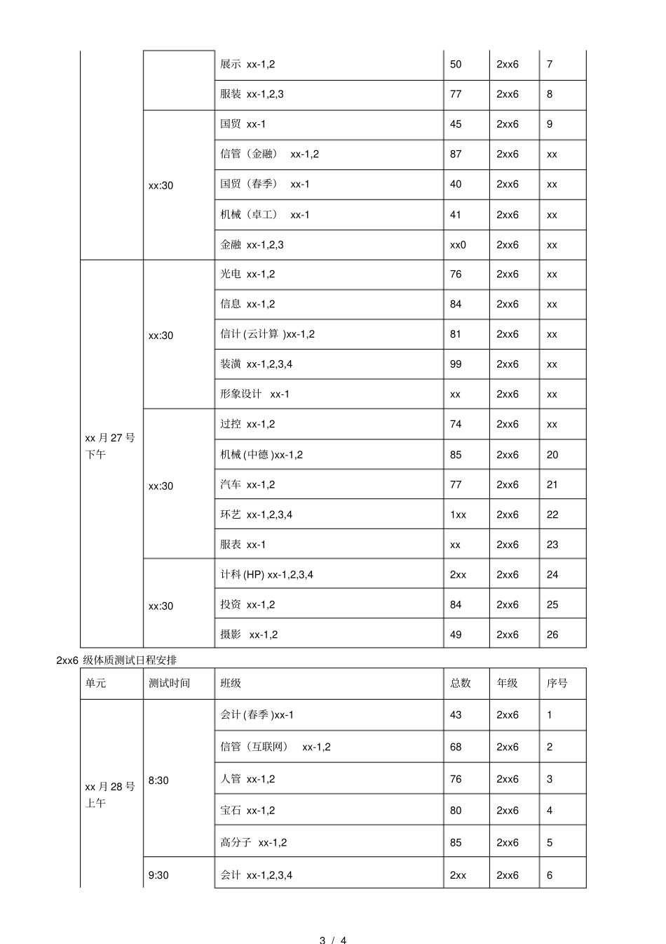 齐鲁工业大学级学生体质健康测试实施方案_第3页