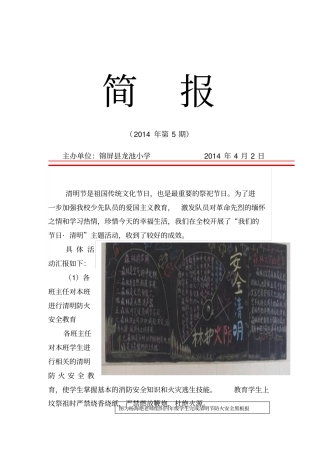 龙池小学清明节活动简报