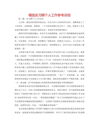 精选实习期个人工作参考总结 