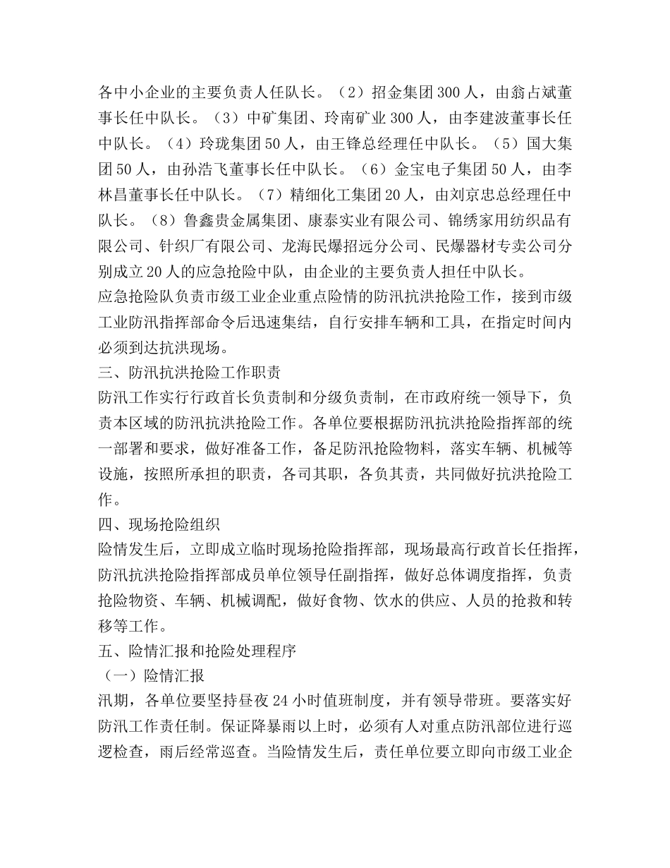 抗洪抢险应急预案（2024） _第2页