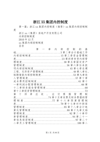 浙江XX集团内控制度