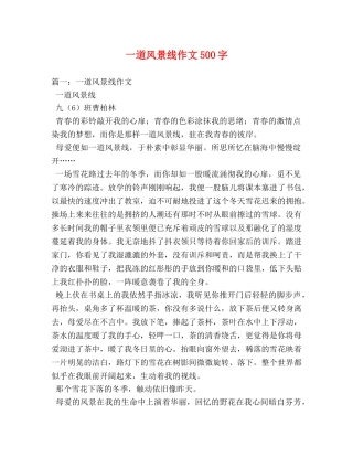 一道风景线作文500字 