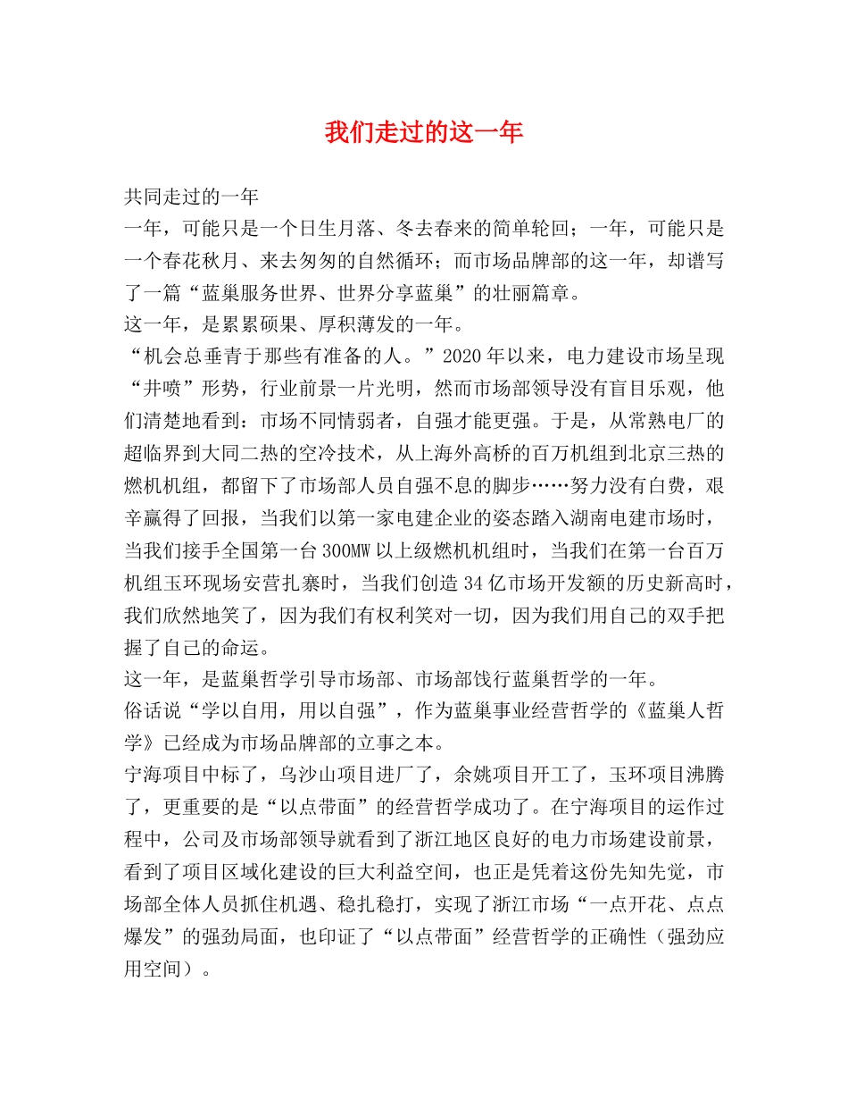 我们走过的这一年 _第1页