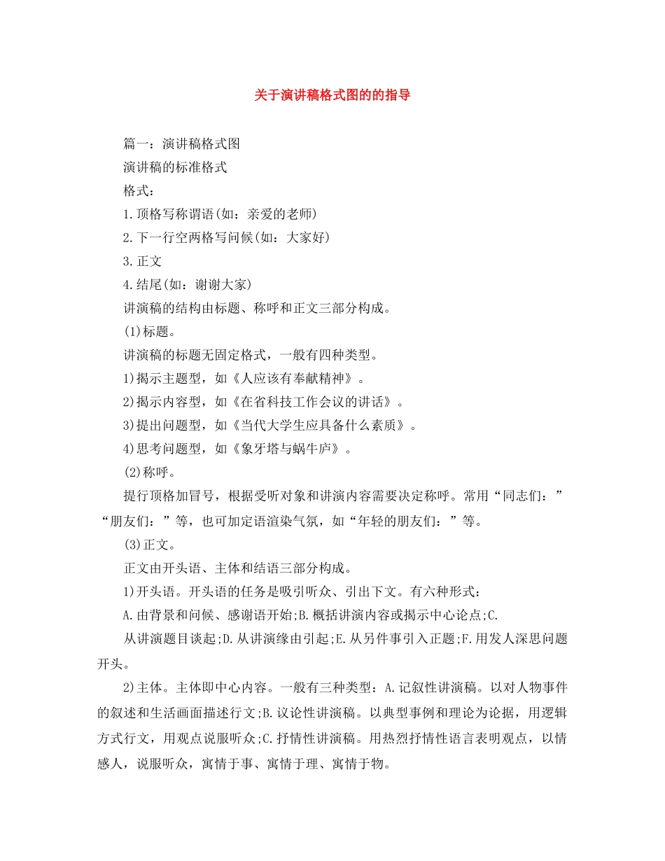 关于演讲稿格式图的的指导 _第1页