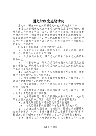 团支部制度建设情况