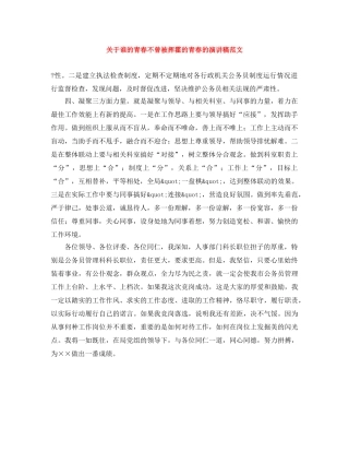 关于谁的青春不曾被挥霍的青春的演讲稿范文 
