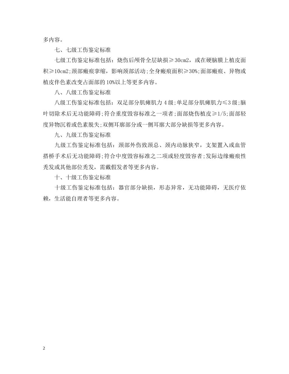 各级工伤鉴定标准 _第2页
