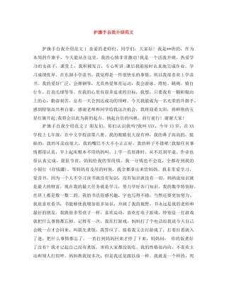 护旗手自我介绍范文 