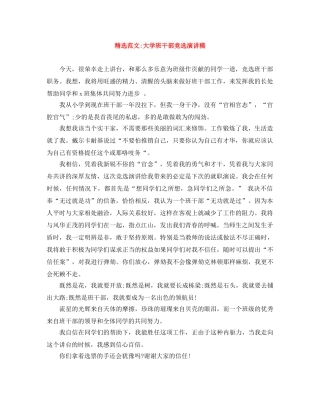 精选范文-大学班干部竞选演讲稿 
