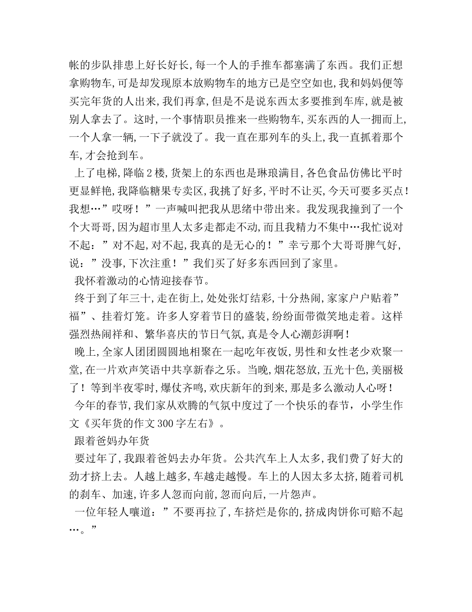 买年货作文300字精选5篇 _第2页