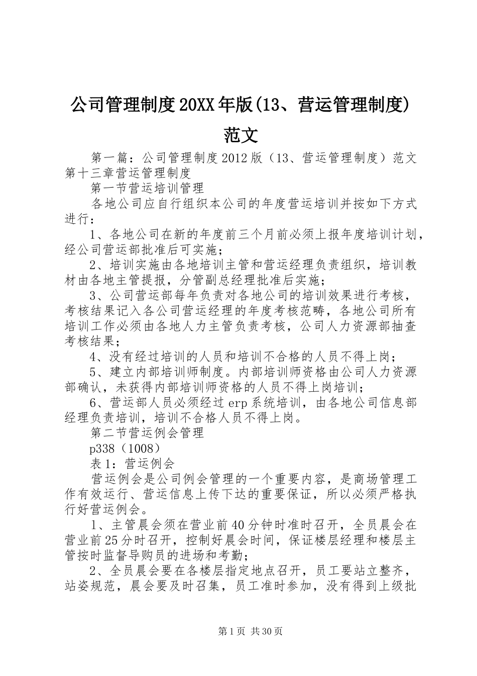 公司管理制度20XX年版(13、营运管理制度)范文_第1页