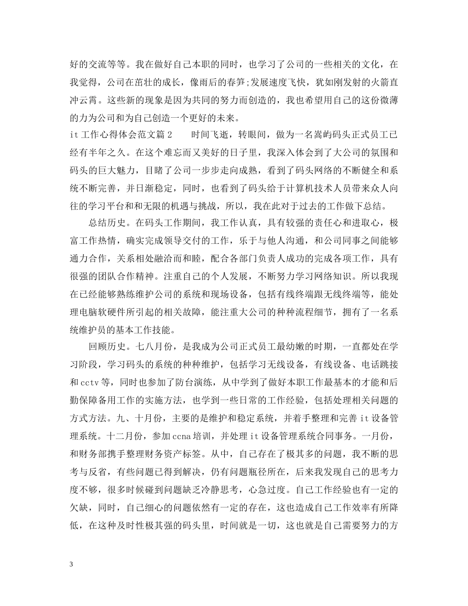 it工作心得体会范文 _第3页