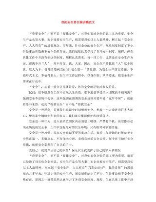 我的安全责任演讲稿范文 
