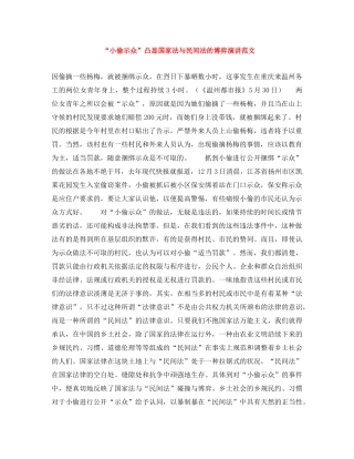 “小偷示众”凸显国家法与民间法的博弈演讲范文 