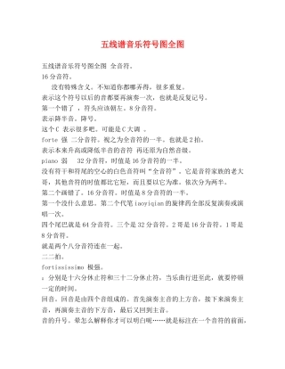 五线谱音乐符号图全图 