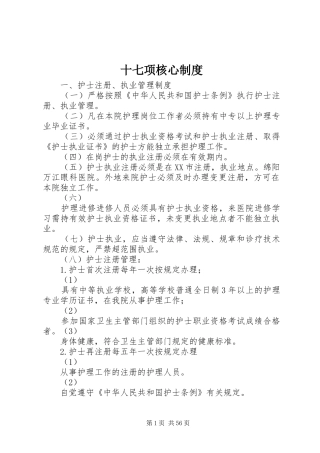 十七项核心制度